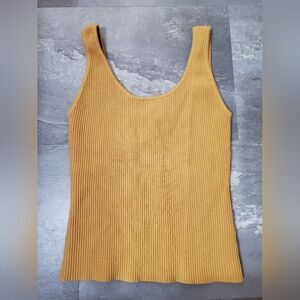 House Of Harlow 1960 Old Yellow Ribbed Knit Tank Top. Size S.
